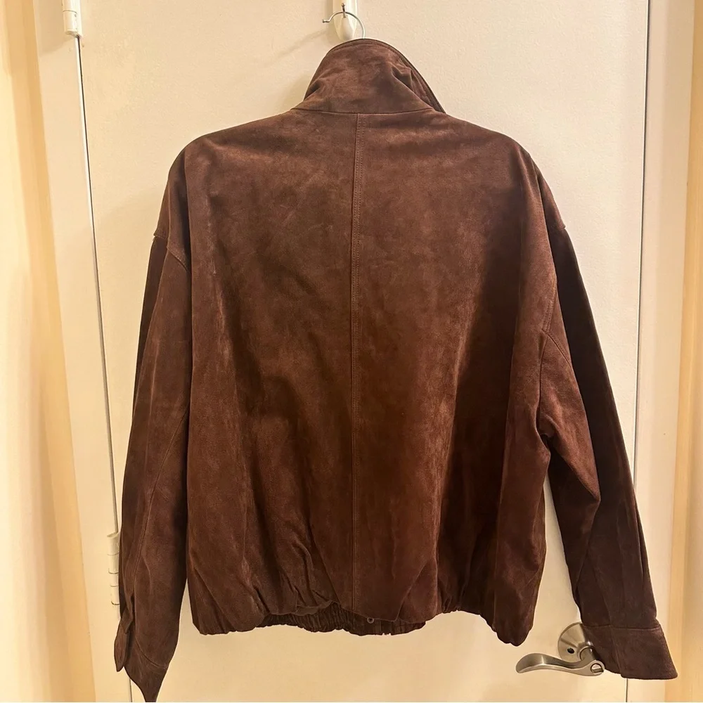 Zara Suede Jacket in Brown Size Large - Picture 9 of 9